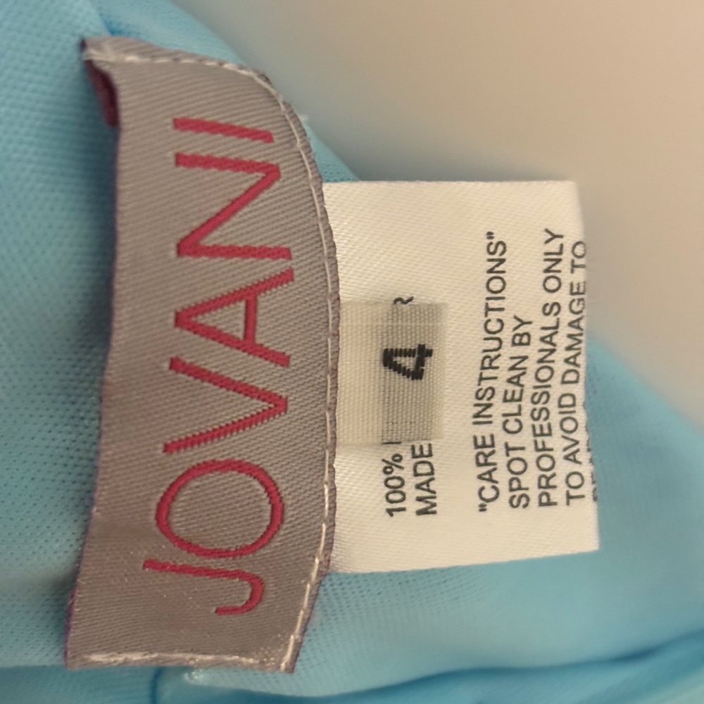 Jovani JVN33695 Prom Dress Aqua Blue Beaded Sz 4 Embellished Bodice - Picture 12 of 13